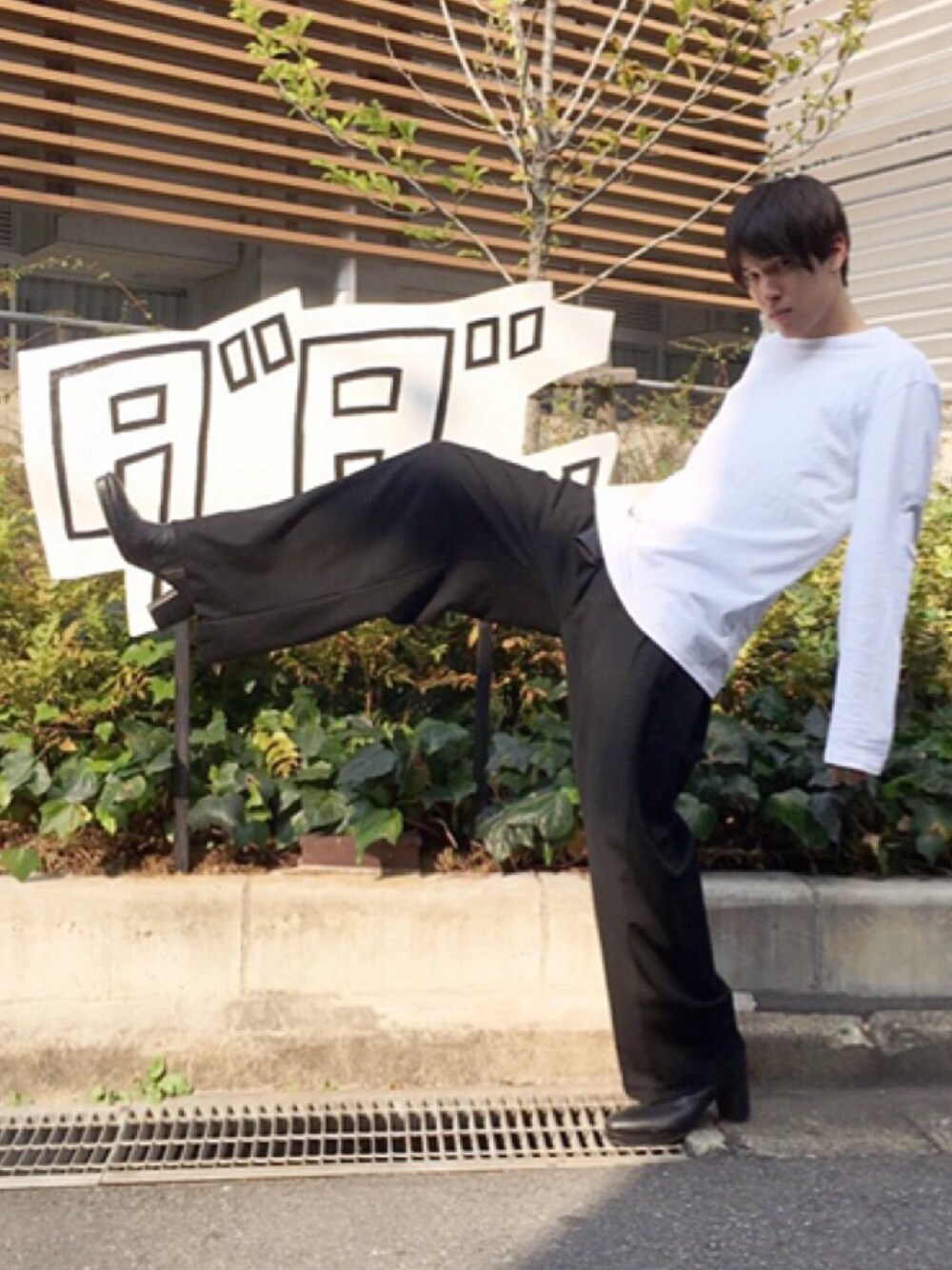 「TOKYO、NAKANO、fashion、CHRISTIAN DADA」｜「CHRISTIAN DADAのアイテム（その他パンツ、ブラック系）」を使った、SAIさん（メンズ・179cm）の秋コーディネートの1枚目の写真