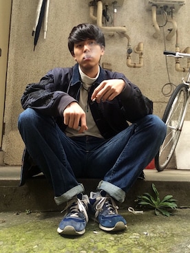 「MIHARAYASUHIRO（ミハラヤスヒロ）のアイテム（ブルゾン）」を使った、SAIさん（メンズ・179cm）の秋コーディネート