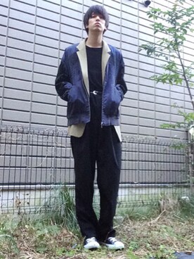 「MIHARAYASUHIRO（ミハラヤスヒロ）のアイテム（ブルゾン）」を使った、SAIさん（メンズ・179cm）の秋コーディネート