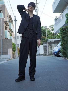 「スナップ」｜「アイテム（セットアップ）」を使った、SAIさん（メンズ・179cm）の春コーディネート