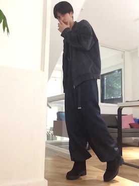 「MIHARAYASUHIRO（ミハラヤスヒロ）のアイテム（ブルゾン）」を使った、SAIさん（メンズ・179cm）の春コーディネート