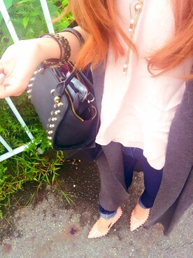 「ZARA（ザラ）のアイテム（トップス、ピンク系）」を使った、chiiiii*.さん（レディース・162cm）の秋コーディネート