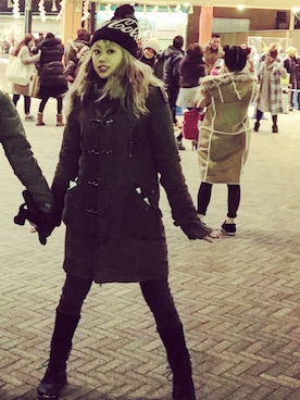 「アイテム（ミリタリージャケット）」を使った、cyatapさん（レディース・159cm）の冬コーディネート