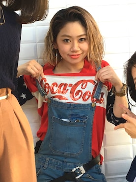 「Coca Cola（コカコーラ）のアイテム」を使った、cyatapさん（レディース・159cm）の春コーディネート