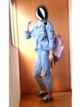 「MARVEL（マーベル）のアイテム（ジャケット/アウター）」を使った、ハルさん（レディース・158cm）の春コーディネート