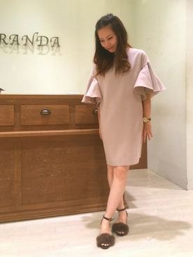 「ファーサンダル」｜risa_matsunoさん（レディース・156cm）の夏コーディネート