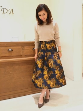 「アイテム（スカート、その他）」を使った、risa_matsunoさん（レディース・156cm）の秋コーディネート