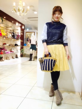 「アイテム（ブーティ）」を使った、Tiaraさん（レディース・155cm）の冬コーディネート