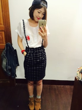 「REMIX（リミックス）のアイテム（帽子）」を使った、cooweiさん（レディース・167cm）の春コーディネート