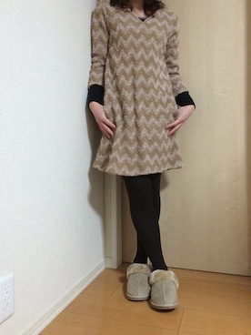「Alphabets alphabet（アルファベッツアルファベット）のアイテム（ワンピース/ドレス）」を使った、idm♡44さん（レディース・154cm）の冬コーディネート