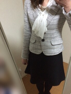 「ボウタイ」｜idm♡44さん（レディース・154cm）の冬コーディネート