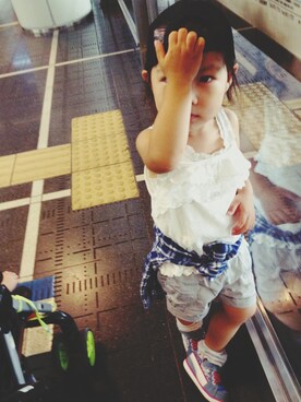 「キュロット」｜「アイテム（ワンピース/ドレス）」を使った、sapibaraさん（キッズ・90cm）の夏コーディネート
