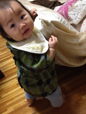 「Handmade（ハンドメイド）のアイテム（チュニック）」を使った、sapibaraさん（キッズ・90cm）の冬コーディネート