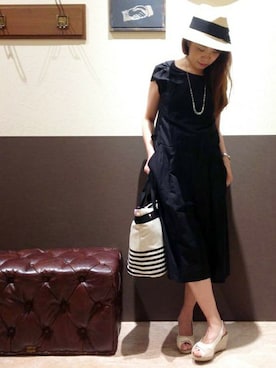 「ikka（イッカ）のアイテム（つなぎ/オールインワン）」を使った、エグチさん（レディース・157cm）の夏コーディネート