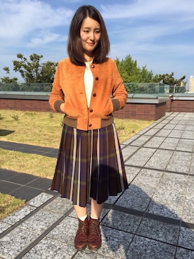 「PAR ICI」｜「アイテム（ブルゾン）」を使った、miccoooさん（レディース・154cm）の秋コーディネート