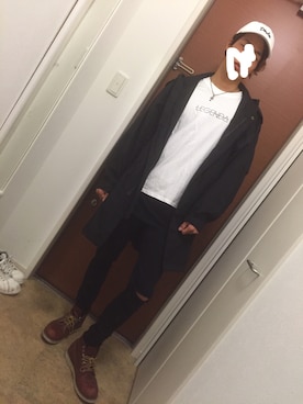 「TAKEO KIKUCHI（タケオキクチ）のアイテム（モッズコート）」を使った、yuumaさん（メンズ・174cm）の春コーディネート