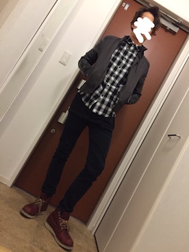 「AZUL by moussy（アズールバイマウジー）のアイテム（ライダースジャケット）」を使った、yuumaさん（メンズ・174cm）の春コーディネート