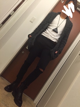 「ニットカーディガン」｜「アイテム（その他アウター）」を使った、yuumaさん（メンズ・174cm）の春コーディネート