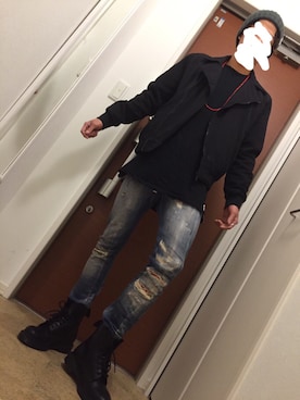 「AZUL by moussy（アズールバイマウジー）のアイテム（ニットキャップ/ビーニー）」を使った、yuumaさん（メンズ・174cm）の春コーディネート