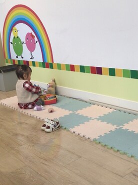 「アイテム（おもちゃ、グリーン系）」を使った、mionさん（キッズ・70cm）の秋コーディネート