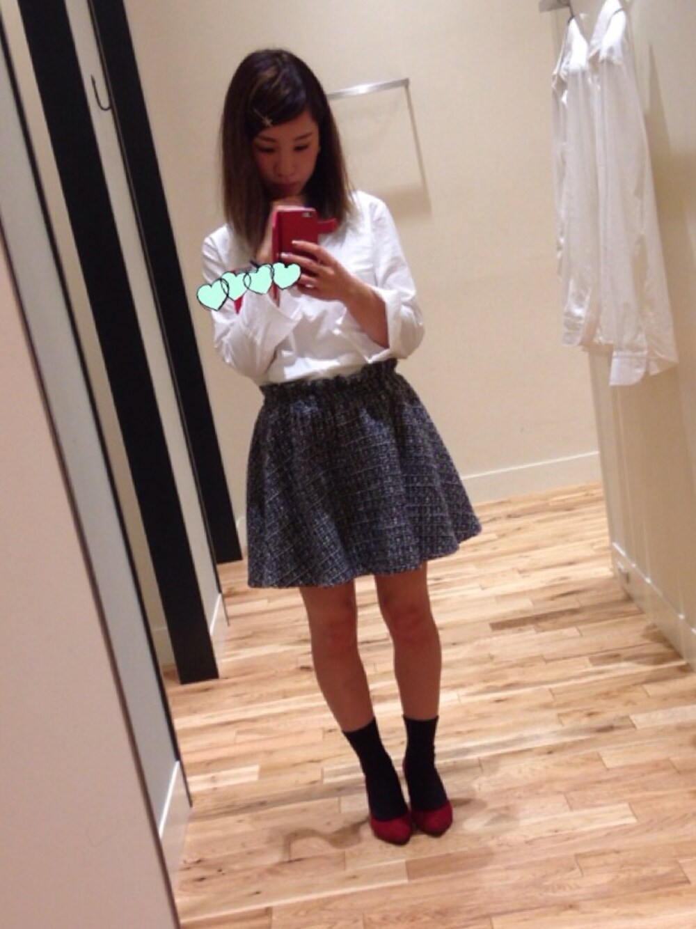 「BEAMSのアイテム（シャツ/ブラウス、ホワイト系）」を使った、chiakippさん（レディース・148cm）の夏コーディネートの1枚目の写真