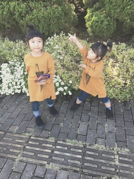 ・×・4姉妹さん（キッズ・130cm）の秋コーディネート