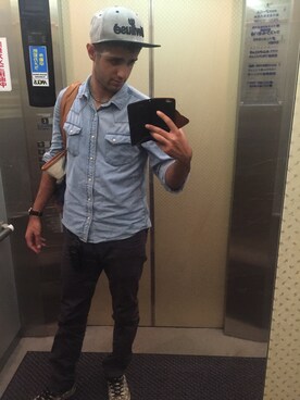 「Deviluse（Deviluse）のアイテム（キャップ）」を使った、Nami Nameghさん（メンズ・177cm）の夏コーディネート