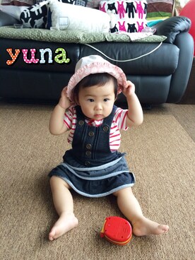 「マリン」｜「アイテム（オールインワン・サロペット）」を使った、yunamamaさん（キッズ・70cm）の春コーディネート