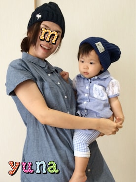 「Abercrombie&Fitch（アバークロンビーアンドフィッチ）のアイテム」を使った、yunamamaさん（キッズ・70cm）の夏コーディネート