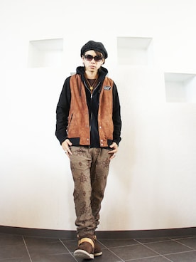 「Subciety（サブサエティ）のアイテム（ブルゾン）」を使った、MOREGAUCHE2KAZUYAさん（メンズ・169cm）の秋コーディネート
