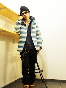 「迷彩パンツ」｜MOREGAUCHE2KAZUYAさん（メンズ・169cm・20代）の冬コーディネート