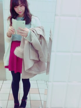 「REDYAZEL（レディアゼル）のアイテム（ダウンジャケット/コート）」を使った、Yuka ♡ Miyaさん（レディース・165cm）の冬コーディネート