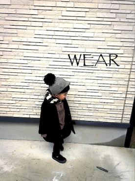 「アイテム（チェスターコート）」を使った、ikirさん（キッズ・90cm）の冬コーディネート