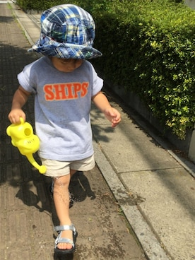 「アイテム（その他、ブルー系）」を使った、JINさん（キッズ・90cm）の夏コーディネート