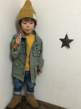 「ラブ＆ピース2016」｜「アイテム（ジャケット/アウター）」を使った、JINさん（キッズ・80cm）の秋コーディネート