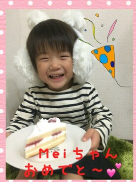 「アイテム（ラッピングキット、レッド系）」を使った、JINさん（キッズ・80cm）の秋コーディネート