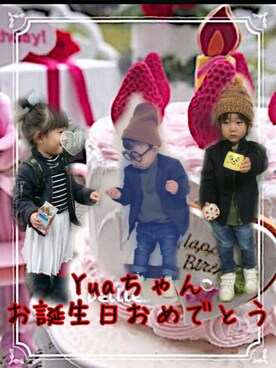 「アイテム（ラッピングキット、レッド系）」を使った、JINさん（キッズ・80cm）の秋コーディネート