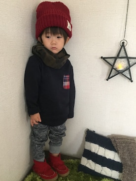 「福袋コーデ」｜「アイテム（ラッピングキット）」を使った、JINさん（キッズ・80cm）の冬コーディネート