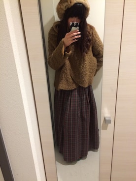 「POU DOU DOU（プードゥドゥ）のアイテム（その他アウター）」を使った、かしさん（レディース・161cm）の冬コーディネート
