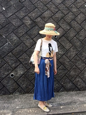 「Soareak（ソアリーク）のアイテム（パンツ）」を使った、saorismさん（レディース・153cm）の夏コーディネート