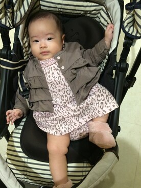 「Carter's（カーターズ）のアイテム（チュニック）」を使った、Anji Nakamuraさん（キッズ・60cm）の秋コーディネート