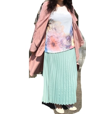 「FOREVER 21」｜「アイテム（トレンチコート）」を使った、優香さん（レディース・168cm）の春コーディネート
