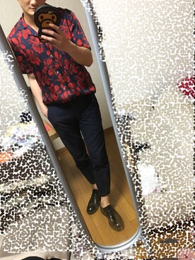 「A BATHING APE（アベイシングエイプ）のアイテム（PC・スマホグッズ/家電）」を使った、Tingyu Wenさん（メンズ・166cm）の秋コーディネート