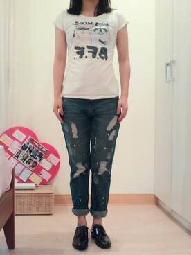 「lazybone（レイジーボーン）のアイテム」を使った、Sheng-ting Wangさん（レディース・158cm）の夏コーディネート