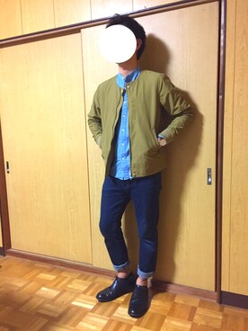 「ダニエルウェリントン」｜「アイテム（ノーカラージャケット）」を使った、Rikuさん（メンズ・174cm）の秋コーディネート