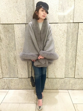 「Noble（ノーブル）のアイテム（帽子）」を使った、yuriさん（レディース・156cm）の冬コーディネート