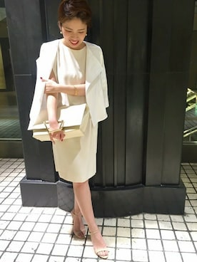 「Noble（ノーブル）のアイテム（ノーカラージャケット）」を使った、yuriさん（レディース・156cm）の春コーディネート