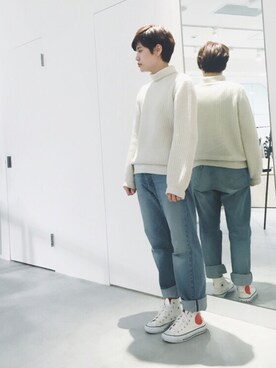 「nitca（ニトカ）のアイテム（パンツ）」を使った、えぐちさん（レディース・162cm）の冬コーディネート