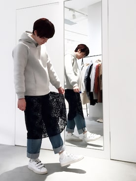 「ボンディング」｜「アイテム（ワンピース/ドレス）」を使った、えぐちさん（レディース・162cm）の冬コーディネート