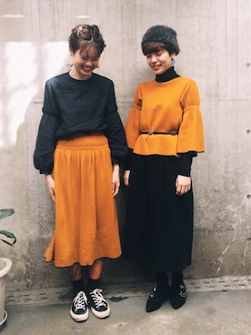 「caph（カーフ）のアイテム」を使った、えぐちさん（レディース・162cm）の秋コーディネート